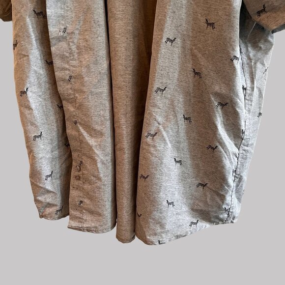 Visive Shirt Mens 3XL Gray Zebra All Over Print Button Down Short Sleeve - Picture 8 of 11